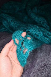 Платок шаль, шерсть, ручная вязка