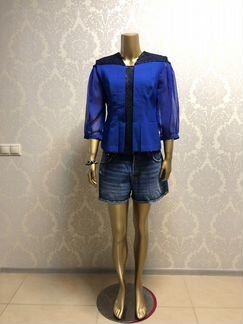 Блузка и джинсовые шорты Zara р.46