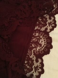 Бордовое кружевное платье А силуэта, М, Zara trf