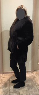 Мутоновая шуба с мехом лисы