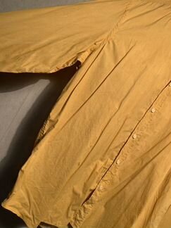 Хлопковая жёлтая рубашка Massimo Dutti