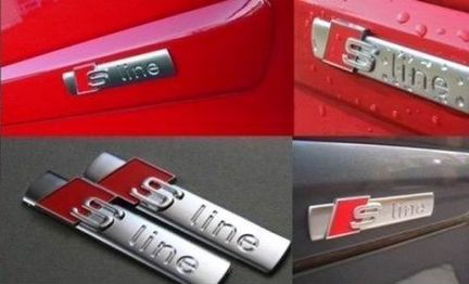 Шильдик на крыло ауди S-line (металл)