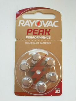 Батарейки для слуховых аппаратов Rayovac Peak 312