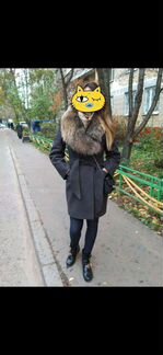 Тёплое пальто с натуральным мехом