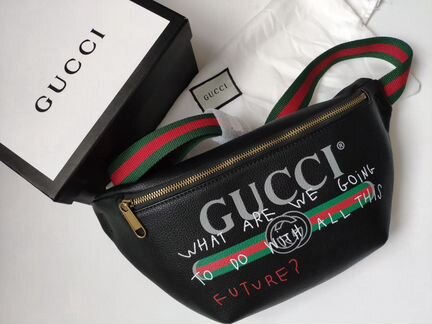 Кожаная поясная сумка Gucci