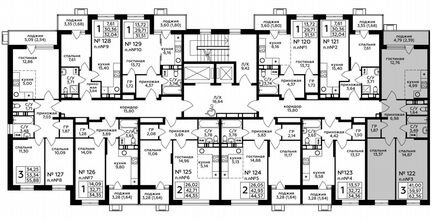 3-к квартира, 62.4 м², 13/17 эт.