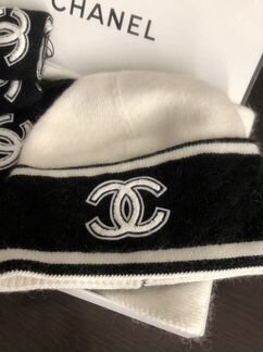 Шапка шарф перчатки Chanel ангора