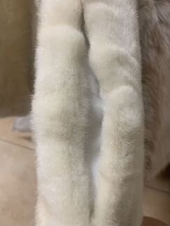 Полушубок из норки светлый цвет ванили