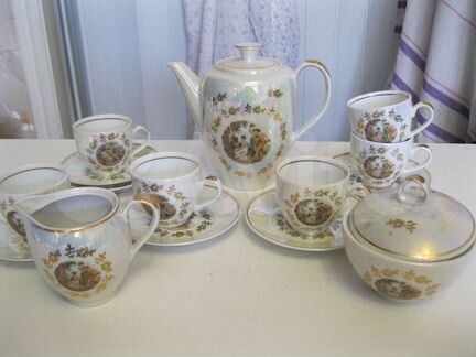 2 сервиза Мадонна, чай и кофе, Кольдиц из гдр