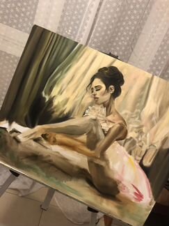 Картина с Балериной в багете со стеклом