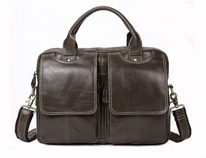 Мужская кожаная сумка А4 для ноутбука новая LB135