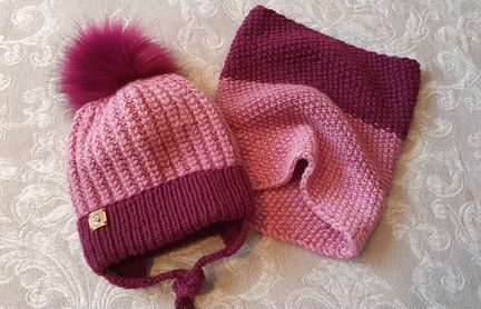 Зимний комплект шапка и снуд