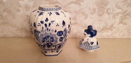 Ваза фарфоровая, delft blue Голландия, ручная росп