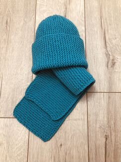 Детский комплект(шапка-бини и шарф)