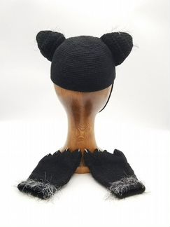 Уши и лапы кота шапочка с кошачьими ушками