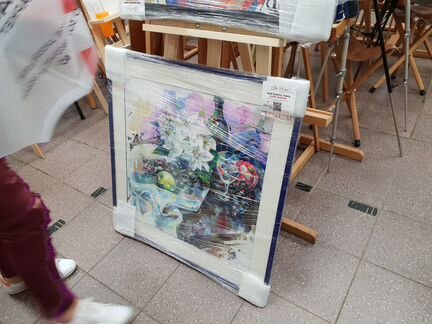 Живопись картина гуашь Натюрморт + рама и стекло