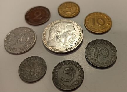 5 марок 1936 год + 7 монет