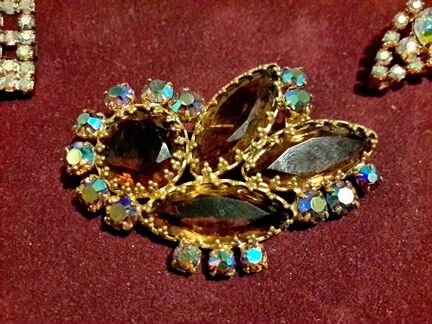 Чешская брошь,заколка: винтаж 1960х яблонекс хруст