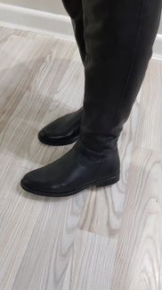 Сапоги высокие, кожа