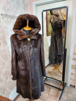 Норковая Шуба 44-46,Новая,Махагон,длиная 96см
