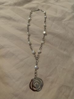 Ожерелье из серебра с речным жемчугом