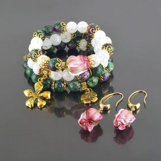 Комплект (натуральный циозит и кварц)