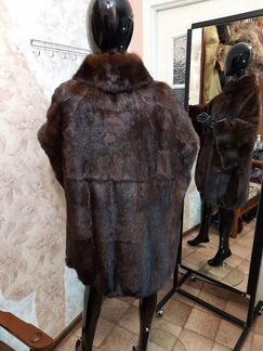 Норковая Шуба 68-70,Кимоно,Шоколад, длина 90см