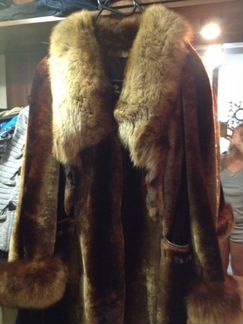 Шуба мутон с песцом 52 размер рост от 170