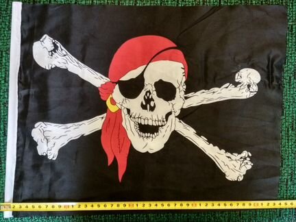 Флаг пиратский Весёлый Роджер, средний