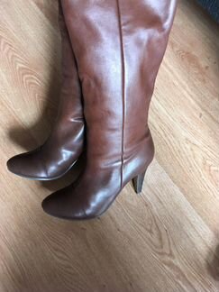 Сапоги кожаные коричневые