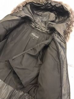 Женская кожаная куртка с мехом песца