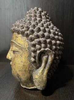 Голова Будды бронза, позолота