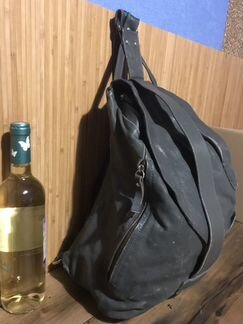 Рюкзак кожаный женский. Большой серый