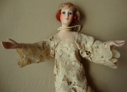 Кукла 60-х годов. Английский Винтаж, Фарфор, Ткань