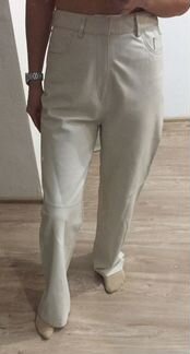 Новые кожаные брюки Zara размер М натуральные